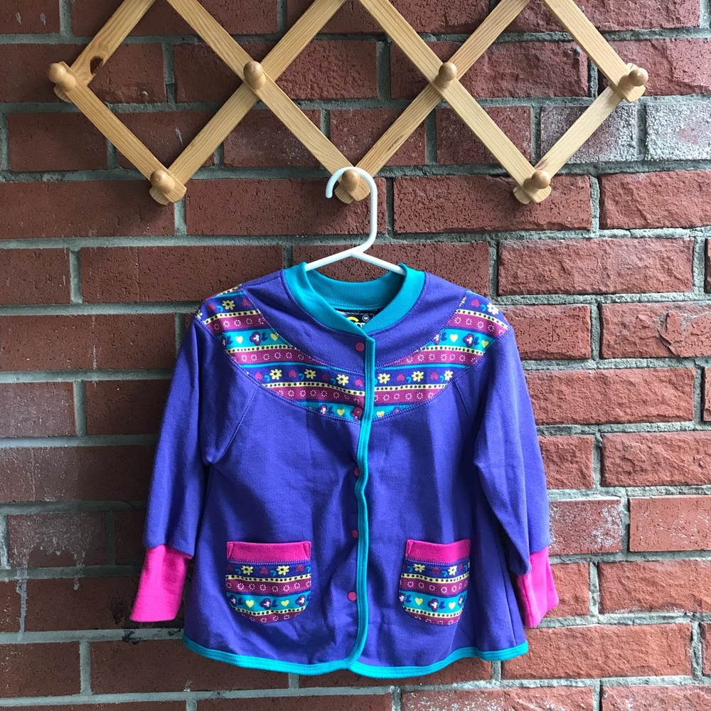 80’s Vintage Colourblock Button Down Sweatshirt Oversized Deadstock Zeddy Zeller - Picture 1 of 4